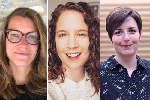 Drs Katharina Richter, Alix Dietzel and Alice Venn who are attending the Bonn Climate Change Conference.